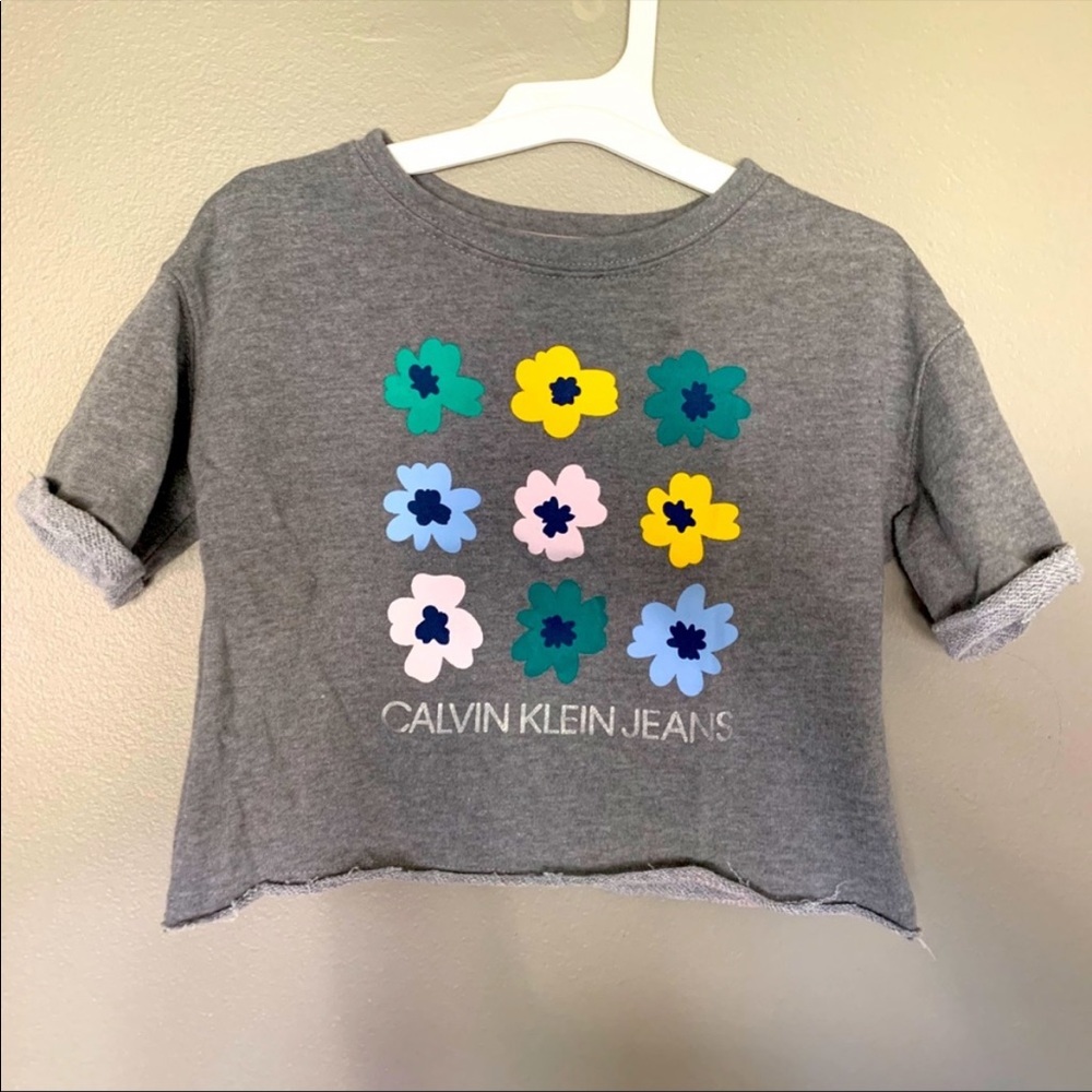 Calvin Klein Jeans Cropped Floral Sweatshirt Shirt